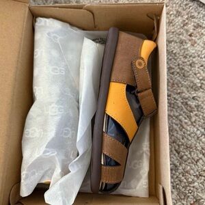 UGG Kids Sandals in Brown and Yellow
